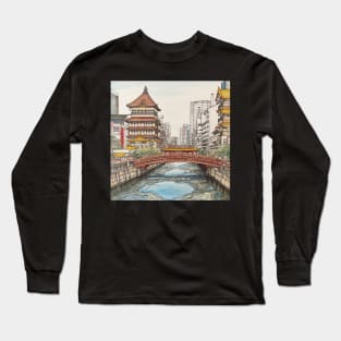 Osaka city drawing Long Sleeve T-Shirt